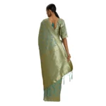 Generic Women's Banarasi silk Saree with Blouse (Sky blue, 5-6mtr) - Image 2