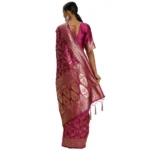 Generic Women's Banarasi Silk Saree (Pink, 5-6mtrs) - Image 2