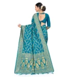 Generic Women's Banarasi Silk Saree (Sky blue, 5-6mtrs) - Image 2
