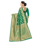 Generic Women's Banarasi Silk Saree (Green, 5-6mtrs) - Image 2