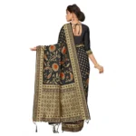 Generic Women's Banarasi Silk Saree (Black, 5-6mtrs) - Image 2