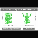 Generic Green Hanuman Ji Radium Wall Sticker - Image 2