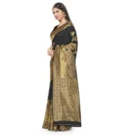 Generic Women's Banarasi Silk Saree (Black,5-6 Mtrs) - Image 4