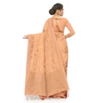 Generic Women's Banarasi (Spun Cotton) Saree (Beige,5-6 Mtrs) - Image 2