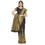 Generic Women's Banarasi Silk Saree (Black,5-6 Mtrs) - Image 2