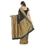 Generic Women's Banarasi Silk Saree (Black,5-6 Mtrs) - Image 3