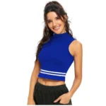 Generic Women's Polyester, Knitting Western Wear Tops (Royal Blue) - Image 3