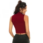 Generic Women's Polyester, Knitting Western Wear Tops (Maroon) - Image 2