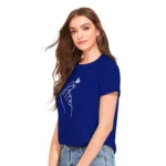 Generic Women's Cotton Western Wear T-Shirt (Royal Blue) - Image 4