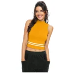 Generic Women's Polyester, Knitting Western Wear Tops (Yellow)