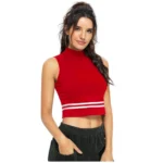 Generic Women's Polyester, Knitting Western Wear Tops (Red) - Image 2