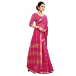 Generic Women's Kota Doria Cotton Checked Saree With Blouse (Rani, 5-6 Mtrs) - Image 5
