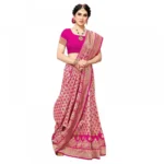 Generic Women's Jacquard Silk Kanjivaram Jacquard Silk Saree With Blouse (Pink, 5-6 Mtrs) - Image 5