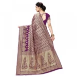 Generic Women's Jacquard Silk Kanjivaram Jacquard Silk Saree With Blouse (Jamli, 5-6 Mtrs) - Image 4