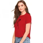 Generic Women's Cotton Western Wear T Shirt (Red) - Image 5