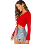 Generic Women's 95% Polyester 5% Spandex Western Wear Tops (Red) - Image 5