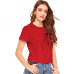 Generic Women's Cotton Western Wear T Shirt (Red) - Image 3