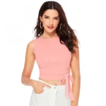 Generic Women's 95% Polyester 5% Spandex Western Wear Tops (Peach)