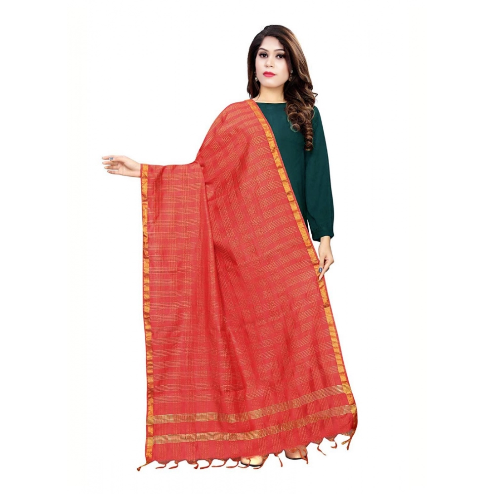 51954870182_b3b3ca46fa_o_d-1000x1000-1.webp Generic Women's Cotton Jari Woven Work Dupatta (Red, Length:2-2.4 mtr) - Image 1