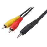 Generic 3.5mm Stereo Audio Male to 2RCA Male EP to 2RCA 1.5 Yards Connects Mobile and Home Theatre (Black) - Image 2