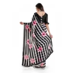 Generic Women's Georgette Saree With Blouse (Pink, 5-6mtrs) - Image 2