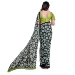 Generic Women's Georgette Saree With Blouse (Green, 5-6mtrs) - Image 2