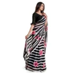 Generic Women's Georgette Saree With Blouse (Pink, 5-6mtrs) - Image 3