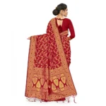 Generic Women's Banarasi Silk Saree With Blouse (Maroon, 5-6Mtrs) - Image 2