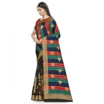 Generic Women's Banarasi Silk Saree With Blouse (Black, 5-6Mtrs) - Image 4