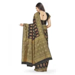 Generic Women's Banarasi Silk Saree With Blouse (Black, 5-6Mtrs) - Image 3