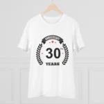 Generic Men's PC Cotton 30th Anniversary Printed T Shirt (Color: White, Thread Count: 180GSM) - Image 3