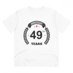 Generic Men's PC Cotton 49th Anniversary Printed T Shirt (Color: White, Thread Count: 180GSM)