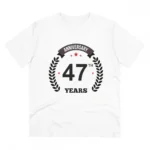 Generic Men's PC Cotton 47th Anniversary Printed T Shirt (Color: White, Thread Count: 180GSM)