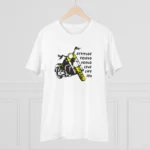 Generic Men's PC Cotton Bike Ride Design Printed T Shirt (Color: White, Thread Count: 180GSM) - Image 3