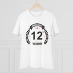 Generic Men's PC Cotton 12th Anniversary Printed T Shirt (Color: White, Thread Count: 180GSM) - Image 3