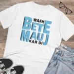 Generic Men's PC Cotton Mojj Kardi Printed T Shirt (Color: White, Thread Count: 180GSM) - Image 4