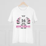 Generic Men's PC Cotton 16th Birthday Printed T Shirt (Color: White, Thread Count: 180GSM) - Image 3