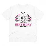 Generic Men's PC Cotton 63rd Birthday Printed T Shirt (Color: White, Thread Count: 180GSM)