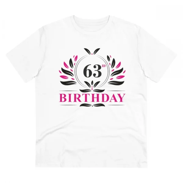 Generic Men's PC Cotton 63rd Birthday Printed T Shirt (Color: White, Thread Count: 180GSM)