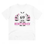 Generic Men's PC Cotton 69th Birthday Printed T Shirt (Color: White, Thread Count: 180GSM)