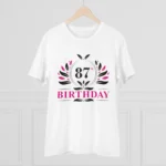 Generic Men's PC Cotton 87th Birthday Printed T Shirt (Color: White, Thread Count: 180GSM) - Image 3
