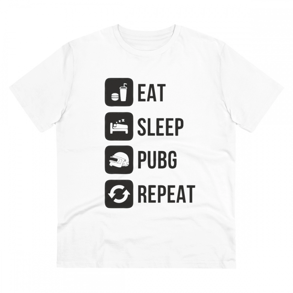 52060813886_a7d213d5d2_o_d-1000x1000-1.webp Generic Men's PC Cotton Eat Sleep Pubg Repeat Printed T Shirt (Color: White, Thread Count: 180GSM) - Image 1