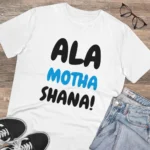 Generic Men's PC Cotton Marathi Desing Printed T Shirt (Color: White, Thread Count: 180GSM) - Image 4