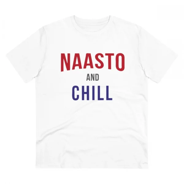 Generic Men's PC Cotton Nasto And Chill Printed T Shirt (Color: White, Thread Count: 180GSM)