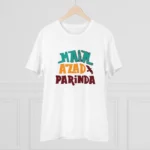 Generic Men's PC Cotton Me Azad Parinda Printed T Shirt (Color: White, Thread Count: 180GSM) - Image 3