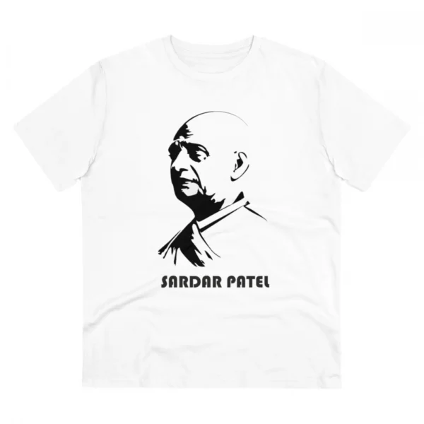 Generic Men's PC Cotton Sardar Patel Printed T Shirt (Color: White, Thread Count: 180GSM)