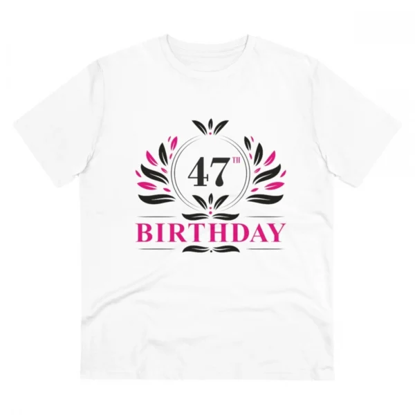 Generic Men's PC Cotton 47th Birthday Printed T Shirt (Color: White, Thread Count: 180GSM)