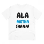 Generic Men's PC Cotton Marathi Desing Printed T Shirt (Color: White, Thread Count: 180GSM)