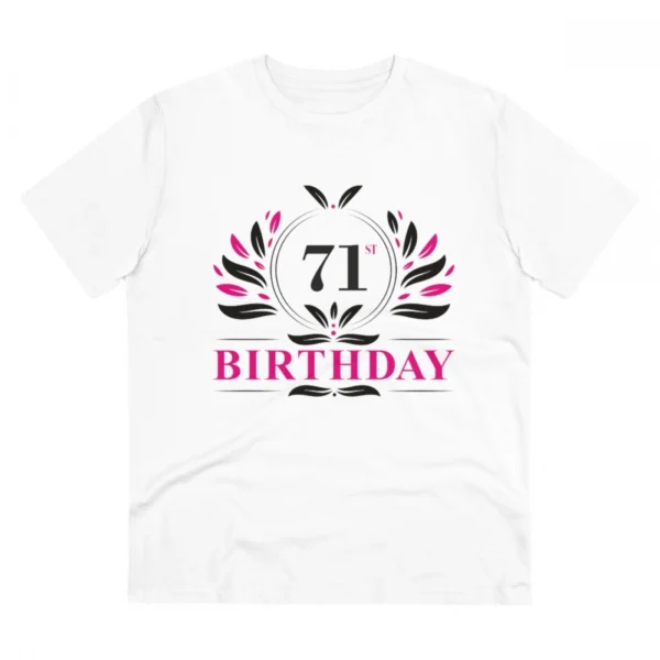 Generic Men's PC Cotton 71st Birthday Printed T Shirt (Color: White, Thread Count: 180GSM)