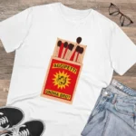 Generic Men's PC Cotton Telugu Desing Printed T Shirt (Color: White, Thread Count: 180GSM) - Image 4